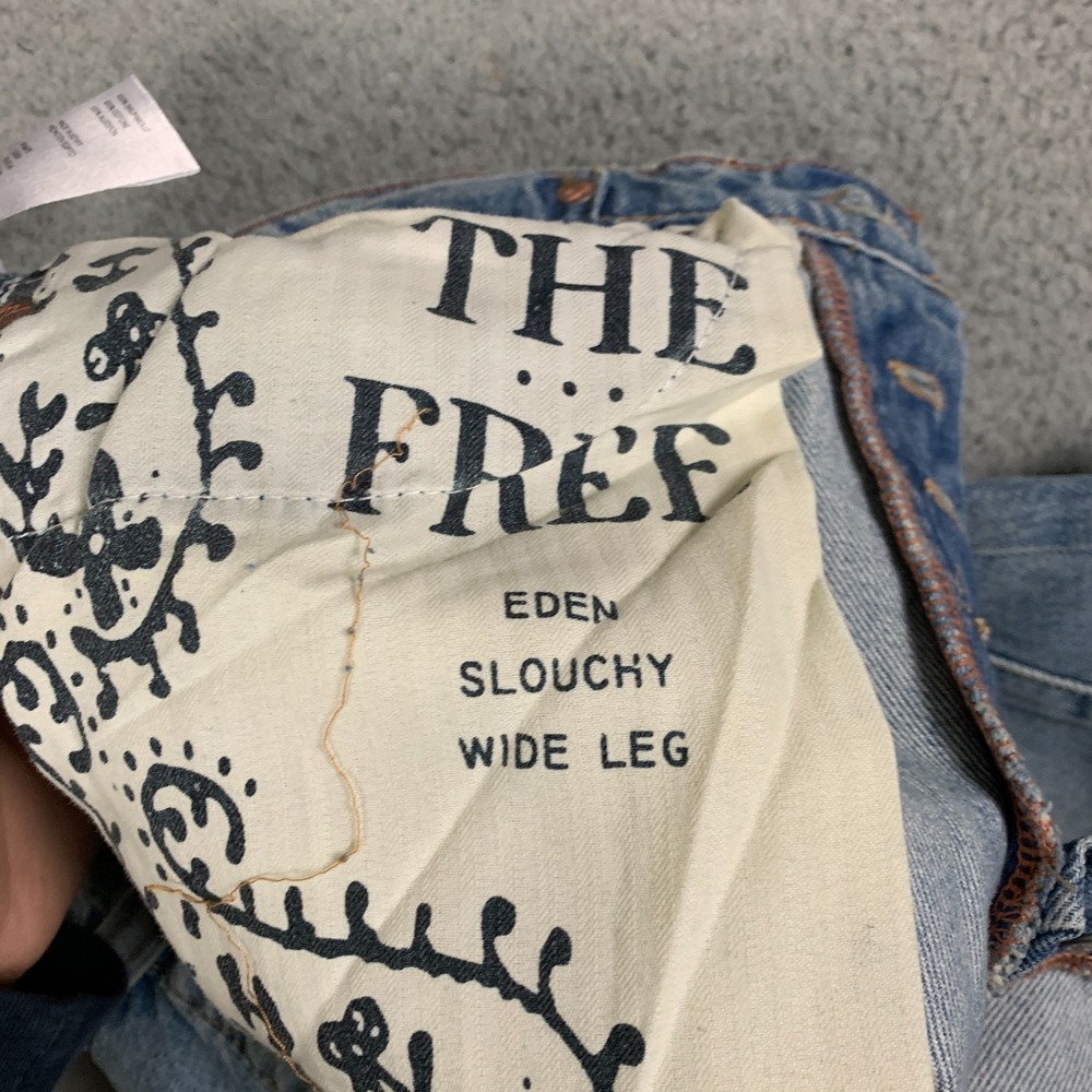 FP We The Free Eden Jean Women's 26 Fast Forward Slouchy Wide Leg High-Rise Boho - Picture 9 of 12